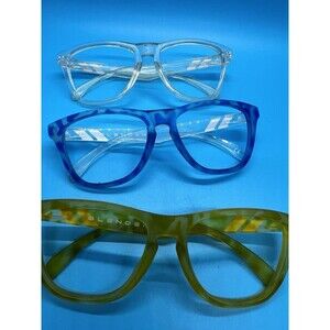 blenders 3 pairs of frames transparent blue yellow glasses